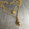 Double pendant, double chain heart crown necklace - Butler and Wilson? -1980s vintage - NextStage Vintage