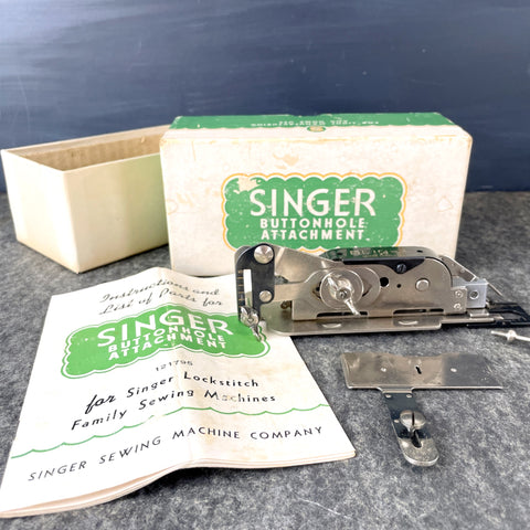 Singer 121795 buttonhole attachment in original box with instructions - vintage - NextStage Vintage