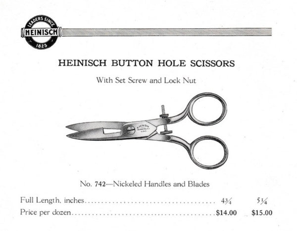 R. Heinisch buttonhole scissors with original set screw - antique - NextStage Vintage