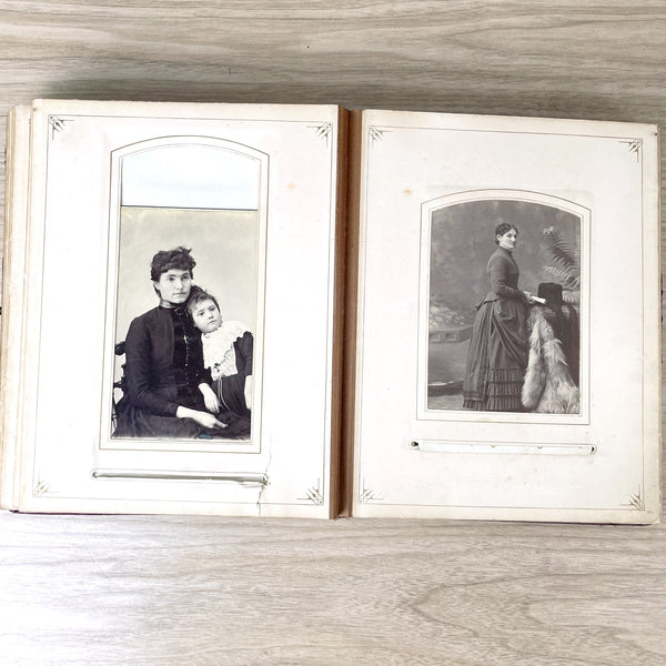 Cabinet card album with 30 antique photos - turn of the century - NextStage Vintage