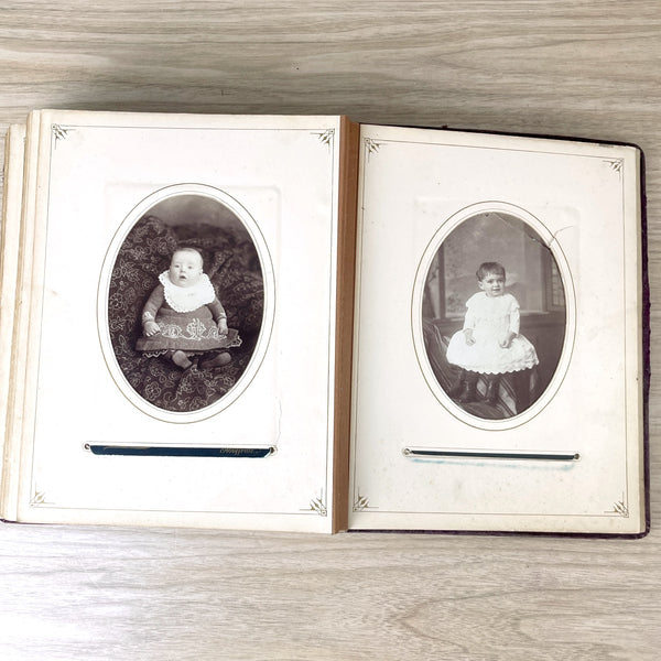 Cabinet card album with 30 antique photos - turn of the century - NextStage Vintage