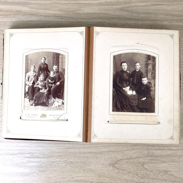 Cabinet card album with 30 antique photos - turn of the century - NextStage Vintage