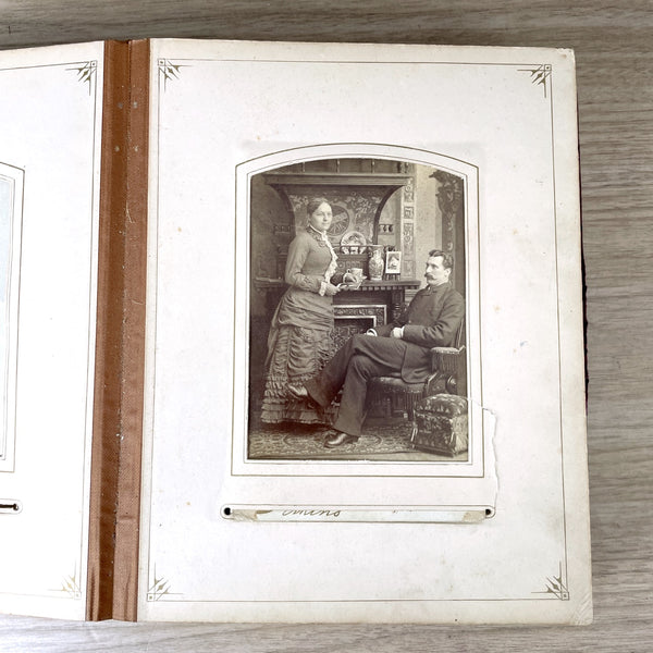 Cabinet card album with 30 antique photos - turn of the century - NextStage Vintage