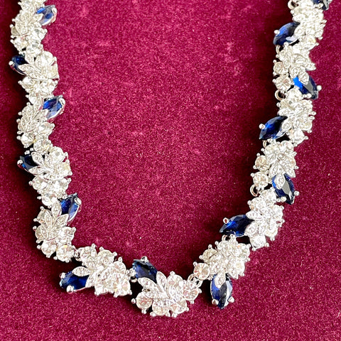 Camrose & Kross Jacqueline Kennedy crystal and simulated sapphire necklace