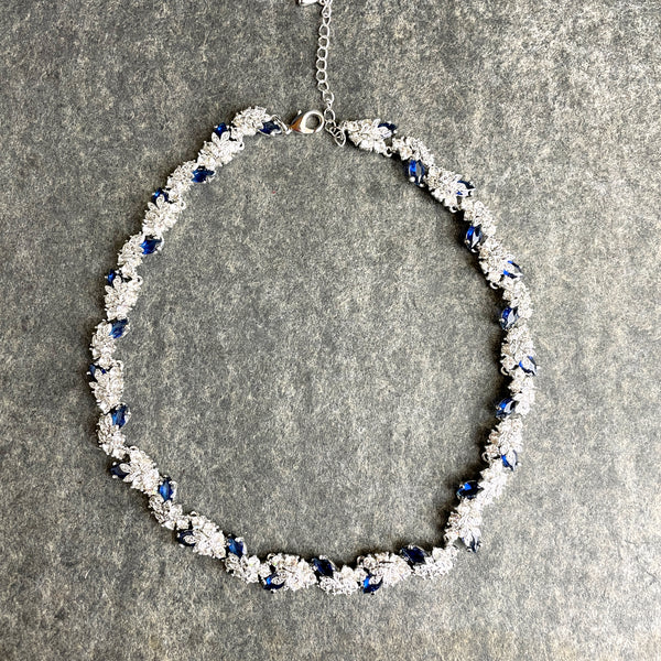 Camrose & Kross Jacqueline Kennedy crystal and simulated sapphire necklace