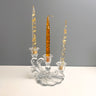 Cambridge Glass Caprice triple candlestick - 1940s vintage - NextStage Vintage