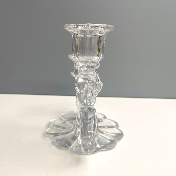 Cambridge Glass Caprice triple candlestick - 1940s vintage - NextStage Vintage