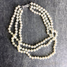 Vintage Carolee Triple Strand Simulated Pearl Necklace Rhinestone Clasp - 16" - NextStage Vintage