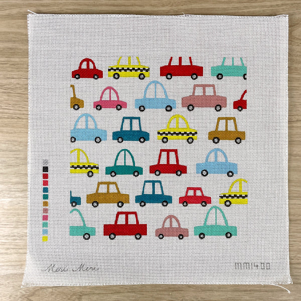 Meri Meri cars and cabs needlepoint canvas #MM1400 - NextStage Vintage