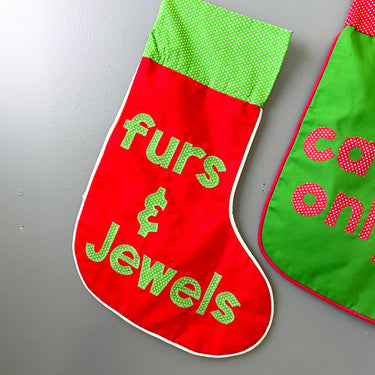 Christmas stocking pair for the capitalist in all of us - 1980s vintage - NextStage Vintage
