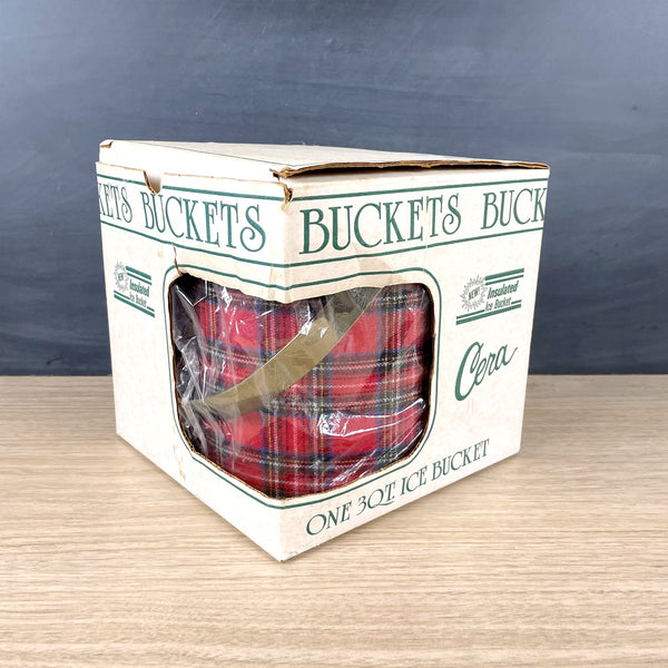 Cera tartan plaid ice bucket - 1980s vintage - new in box - NextStage Vintage