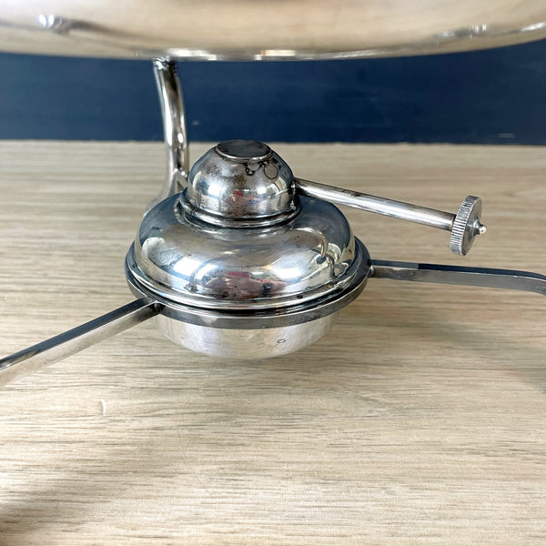 Claw footed vintage chafing dish with burner - vintage silverplate server - NextStage Vintage