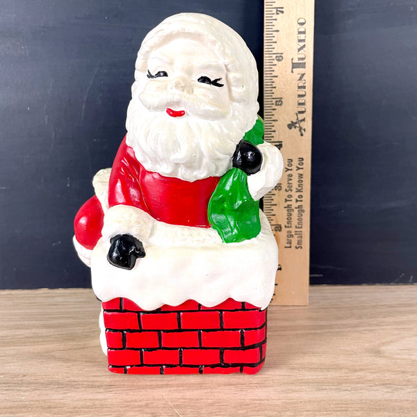 Chalkware Santa in a chimney - 1960s vintage - NextStage Vintage