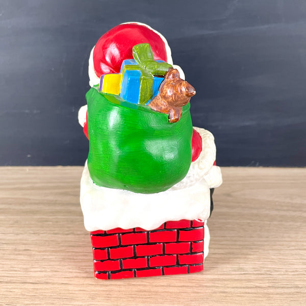 Chalkware Santa in a chimney - 1960s vintage - NextStage Vintage