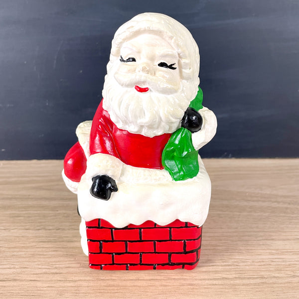 Chalkware Santa in a chimney - 1960s vintage - NextStage Vintage