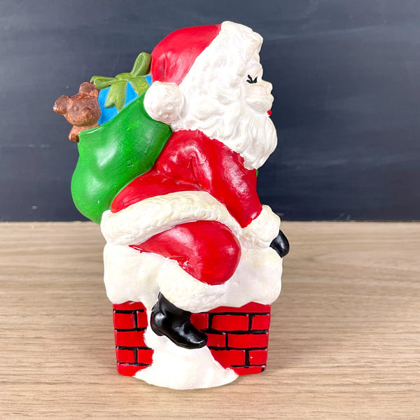 Chalkware Santa in a chimney - 1960s vintage - NextStage Vintage