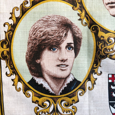 Vintage 1981 Charles and Diana Royal Engagement Ulster linen tea towel - Irish linen - NextStage Vintage
