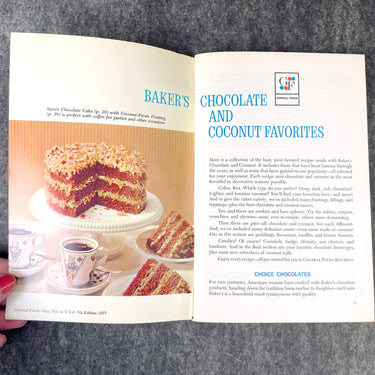 Baker's Chocolate and Coconut Favorites - 1977 cookbooklet - General Foods - NextStage Vintage