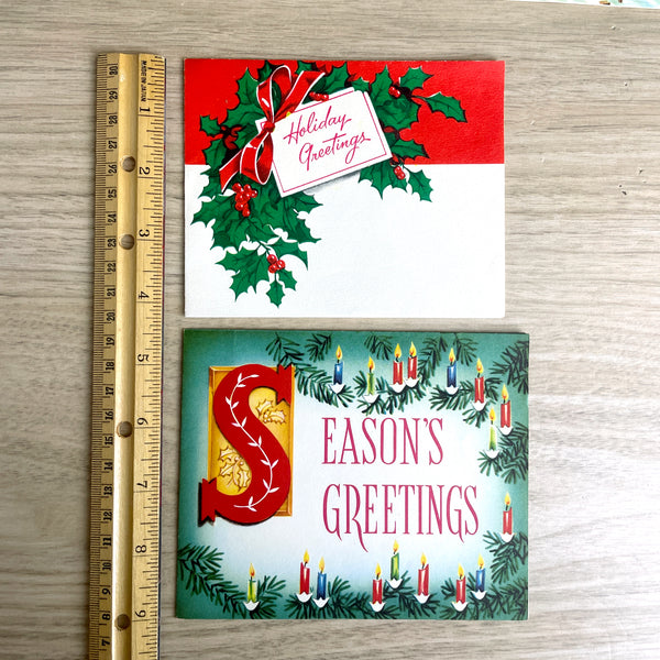 Vintage Christmas cards - set of 7 - 1950s and 1960s