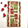 Vintage 1960s linen Christmas tea towel - unused - Greetings, Santa, reindeer, trees - NextStage Vintage