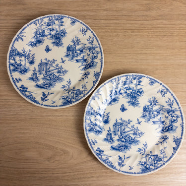 Churchill Toile Blue Dinner Plates - Set of 2 - 10" - Pastoral Transferware