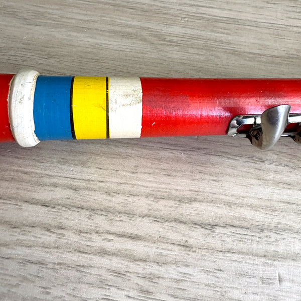 Wooden clarinet toy - Made in US Zone Germany - vintage 1940s toy