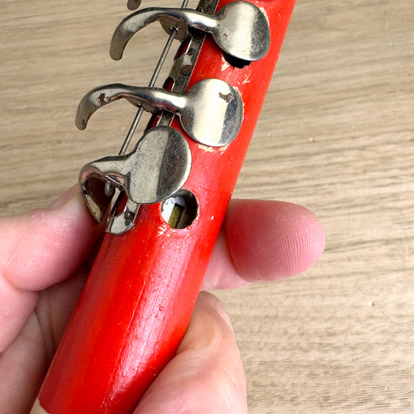 Wooden clarinet toy - Made in US Zone Germany - vintage 1940s toy