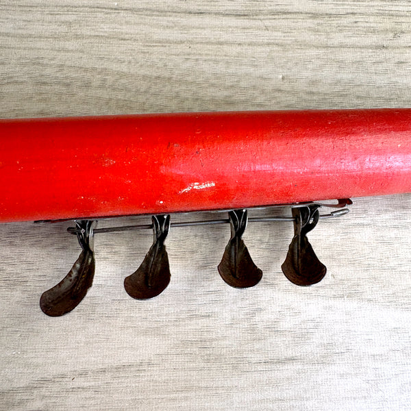 Wooden clarinet toy - Made in US Zone Germany - vintage 1940s toy