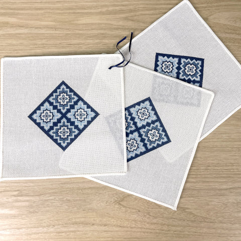 CanvasWorks Traditions Kashan coasters needlepoint canvas - set of 3 - NextStage Vintage