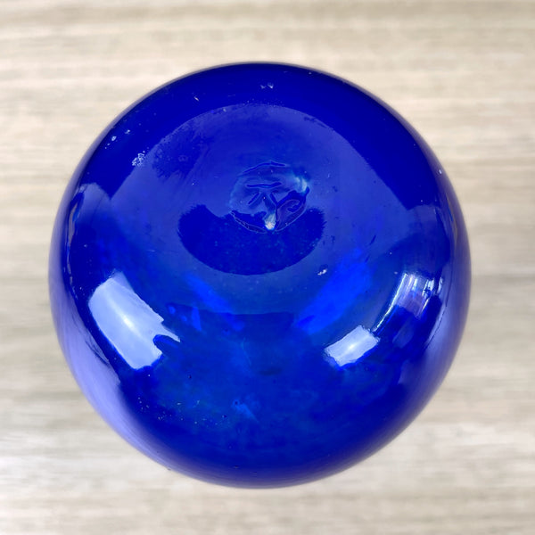 Norwegian cobalt sky blue blown glass bud vase by ViDa Glass - NextStage Vintage