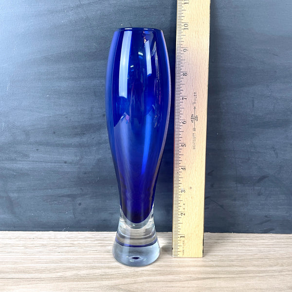 Scandinavian encased cobalt blue glass vase - 1970s vintage - NextStage Vintage