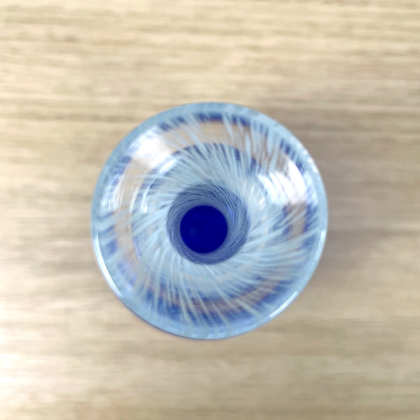 Norwegian cobalt sky blue blown glass bud vase by ViDa Glass - NextStage Vintage