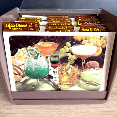 Vintage 1977 2-in-1 International Cocktail & Hors d'Oeuvres Collection Recipe Cards - Random House - Mixed Drinks, Bar Basics, Party Planning - NextStage Vintage