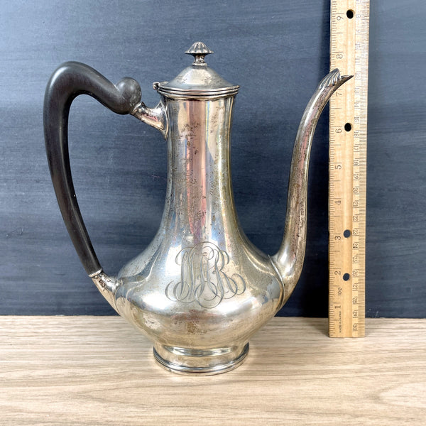 Newburyport Silver Co. sterling silver coffee pot - antique c1908 - NextStage Vintage