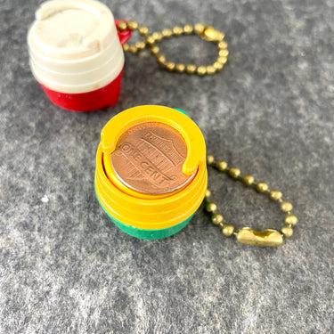 Coin holder key chains - hard plastic - 1970s - NextStage Vintage