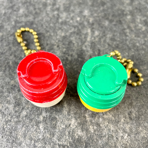 Coin holder key chains - hard plastic - 1970s