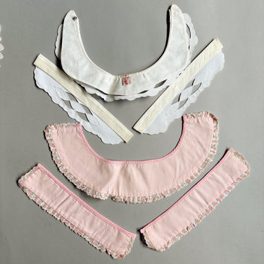 Vintage 1950s Detachable Collars and Cuffs Lot - Lace Organdy Satin Pearls Ben Goodman - White Pink - NextStage Vintage