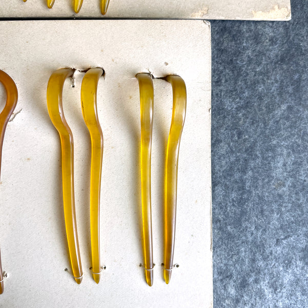 Celluloid hair combs and hairpins - turn of the century antique - NextStage Vintage