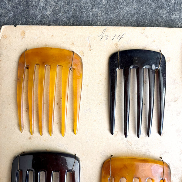 Celluloid hair combs and hairpins - turn of the century antique - NextStage Vintage