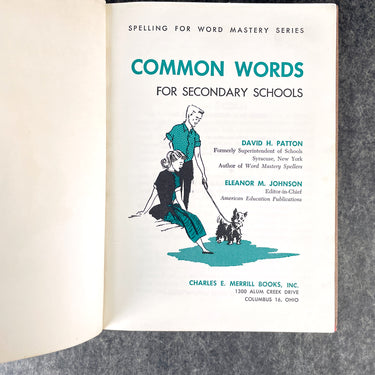 Common Words for Secondary Schools - 1950s school book - NextStage Vintage