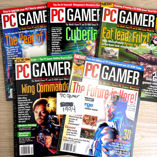 PC Gamer magazine lot of 5 - Vol. 1 (1994, No CDs) – Premier Issue