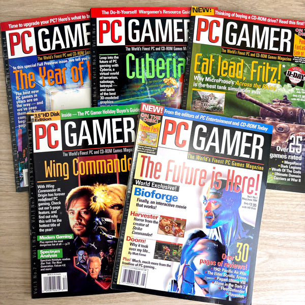 PC Gamer magazine lot of 5 - Vol. 1 (1994, No CDs) – Premier Issue