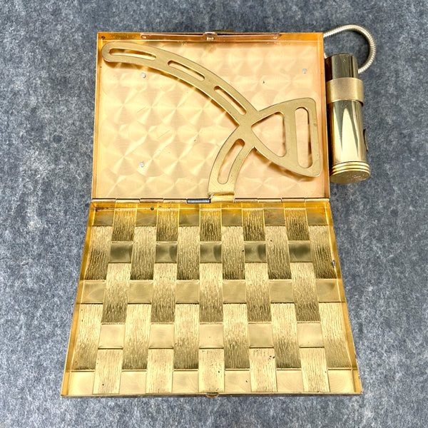 Gold woven metal compact wallet - 1960s vintage - NextStage Vintage