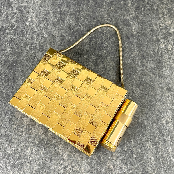 Gold woven metal compact wallet - 1960s vintage - NextStage Vintage