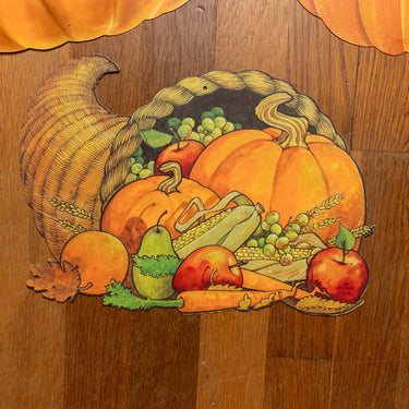Vintage Dennison Hallmark Thanksgiving Die Cut Lot 7pc Cornucopia Pumpkins - NextStage Vintage
