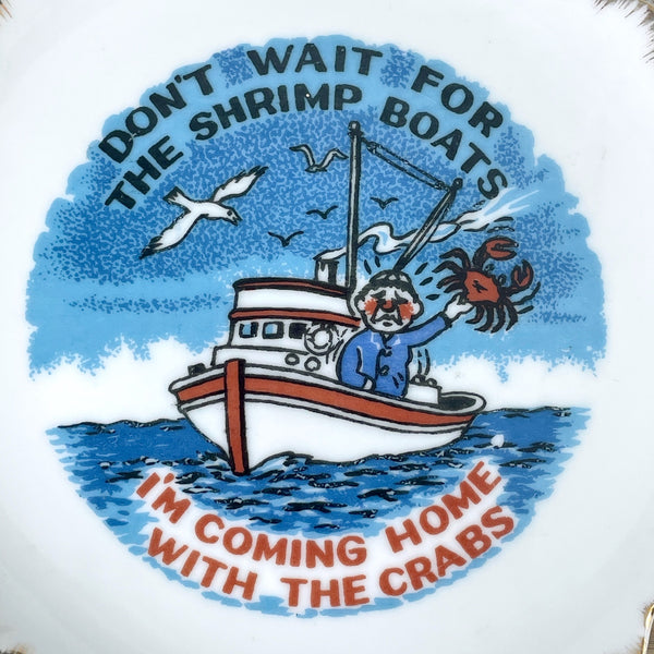 Coming Home with the Crabs kitsch plate - 1950s vintage - NextStage Vintage