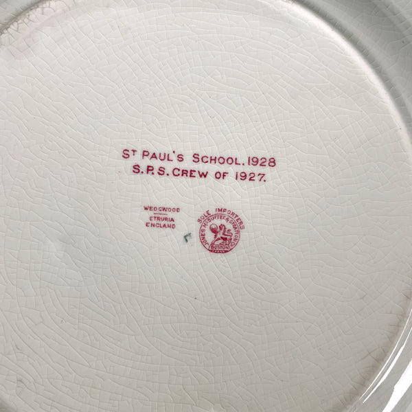 St Paul's School Wedgwood Plate - Crew of 1927 - 1950s vintage - NextStage Vintage