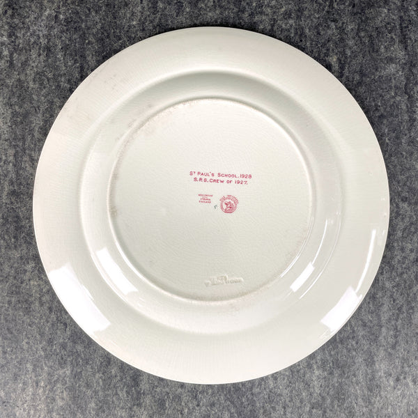 St Paul's School Wedgwood Plate - Crew of 1927 - 1950s vintage - NextStage Vintage