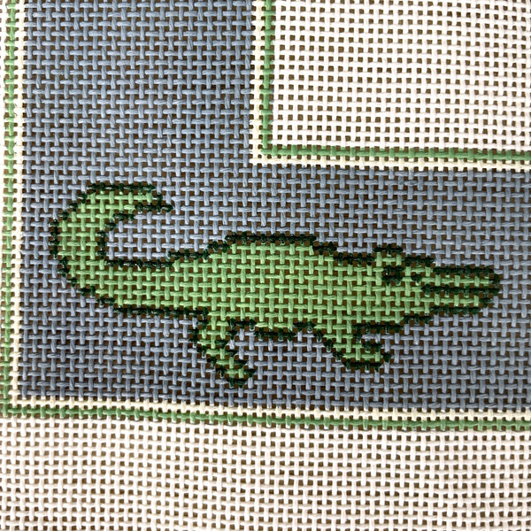 J Child alligator photo frame needlepoint canvas #FRM209 - NextStage Vintage