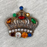 Gold plated sterling French royal crown brooch with rhinestones - NextStage Vintage